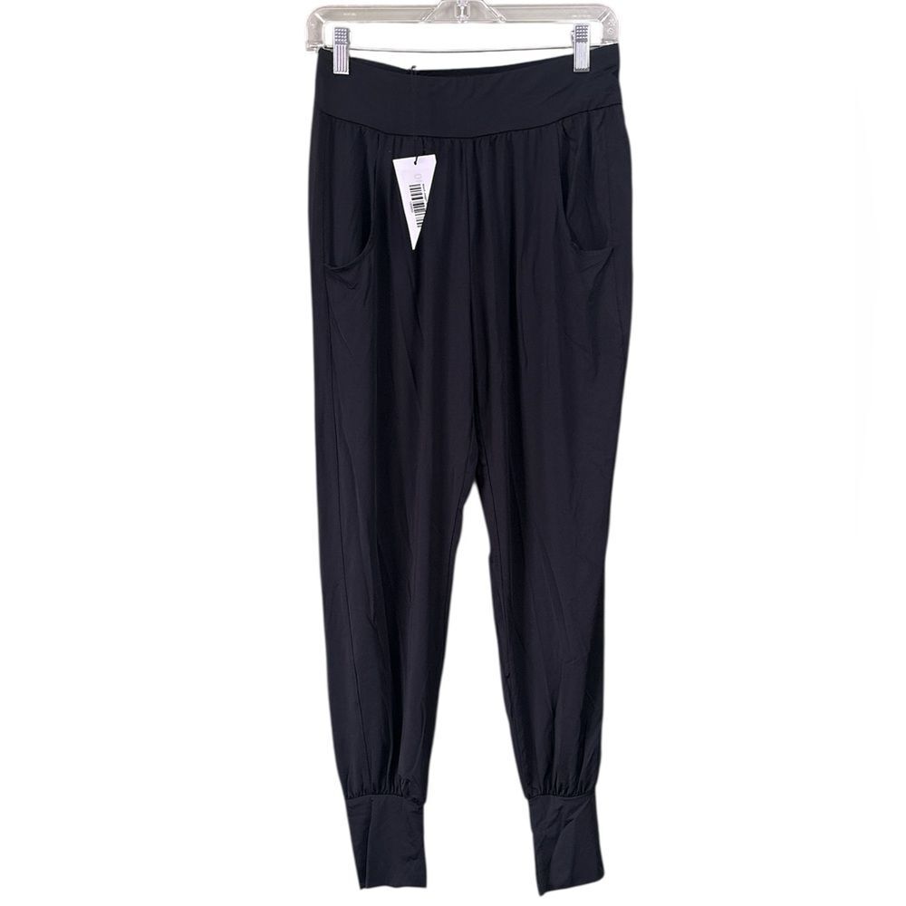 NWT Zyia Active Black Jogger Pants Lightweight Thin Nylon Blend Sz M